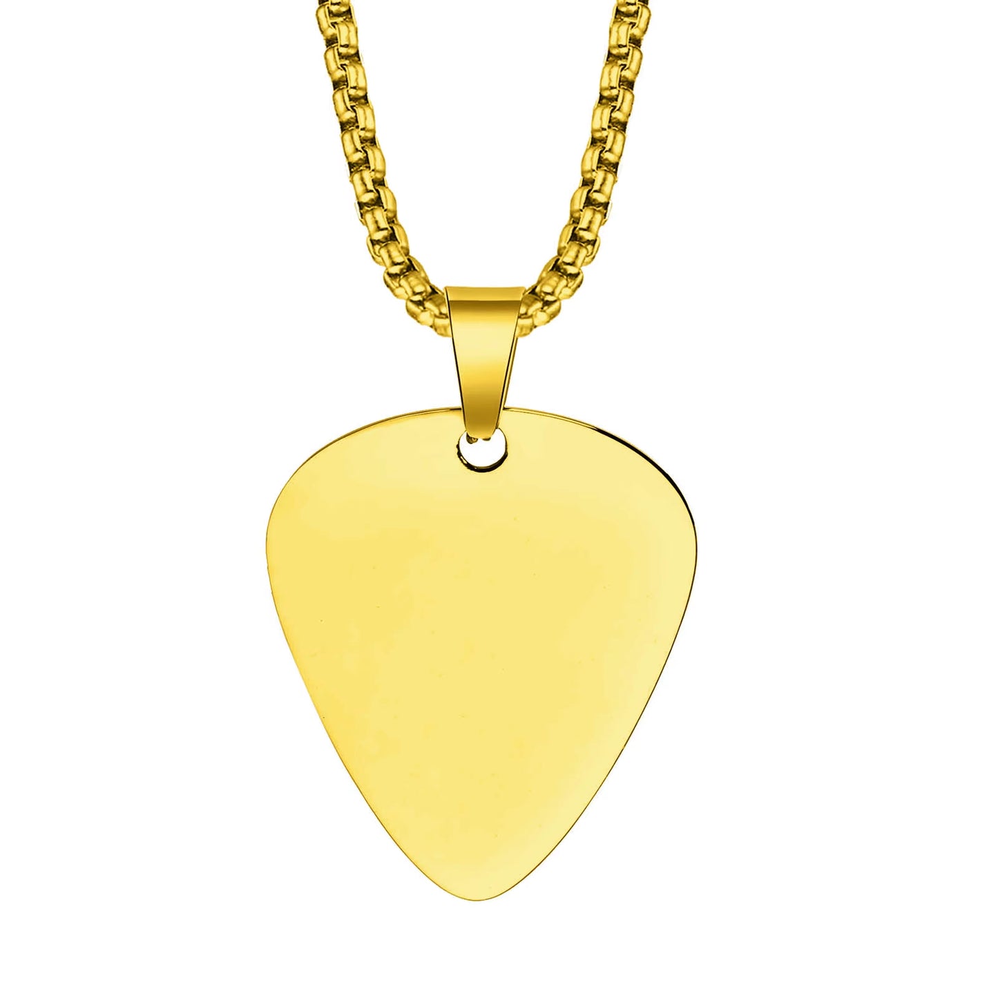 New Unique Guitar Pick Necklace for Men Boys, Stainless Steel Guitar Picks Pendant Collar to Music-Lovers Gifts Jewelry